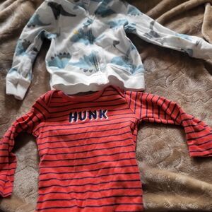 Carter's White and Light Blue Zip-Up Baby Hoodie